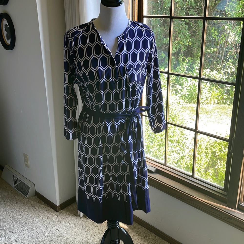 41 Hawthorn Honeycomb print button front dress